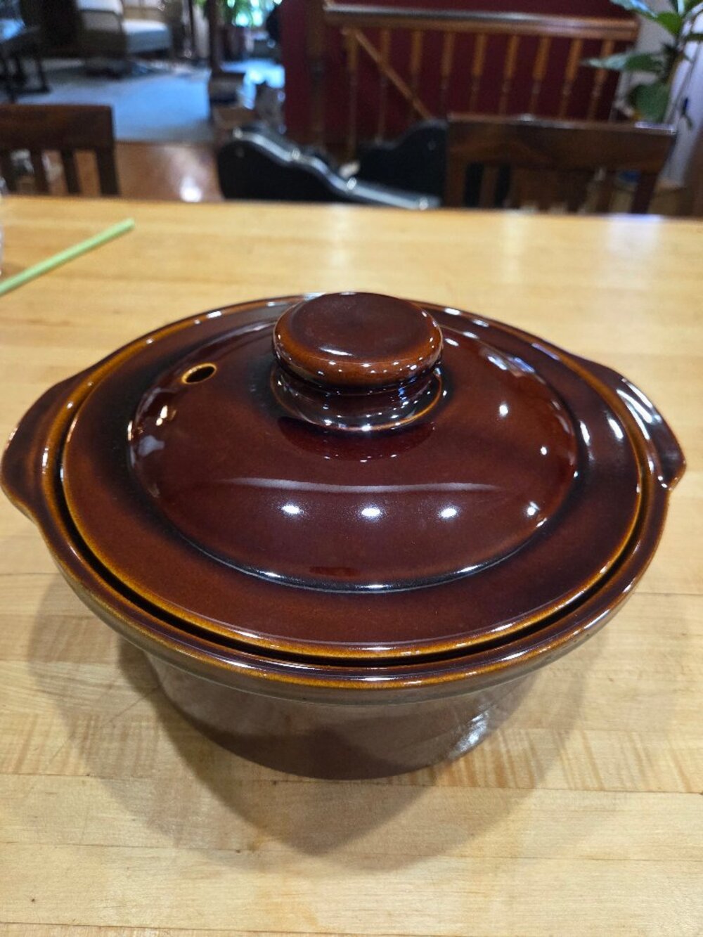 Vintage Hull Pottery Mirror Brown House 'N Garden Covered Casserole Dish 10 Inch